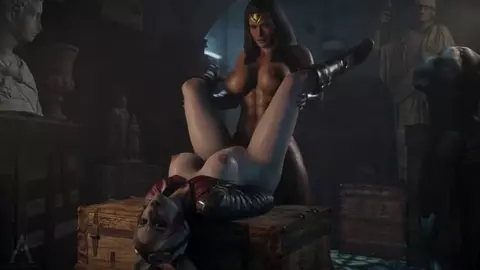 Wonder Woman Pounding Harley Quinn [Amazonium]
