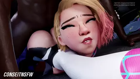 Spider Gwen Burning The Midnight Oil [Blacked][Conseitnsfw]