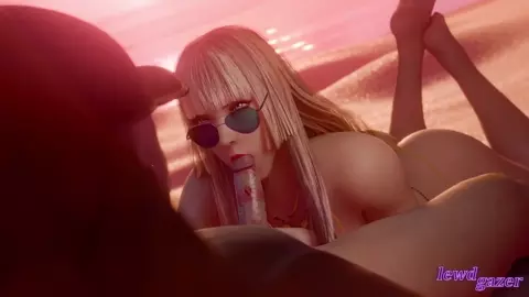 Beach glucking with Lili (white)