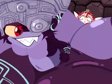 Midna shows Zelda her place.