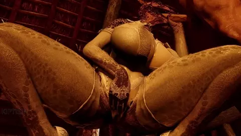Curvy Very Juicy Argonian Takes Dragonborn's Cock and Cum