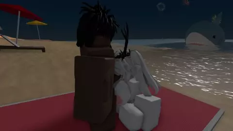 Bitch with antlers gets fucked on the beach