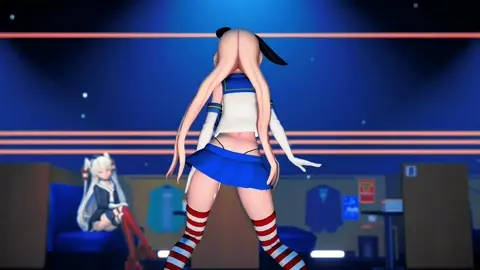 Shimakaze & Amatsukaze - Provocation Dance [MMD R18] GenesisMMD