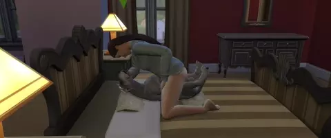 Olivia loving fuck on bed.
