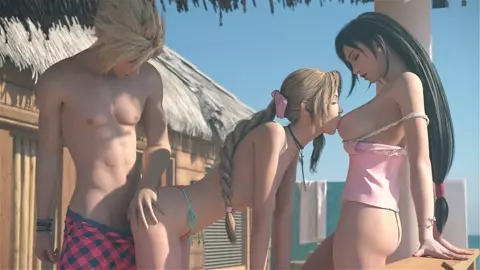 Aerith x Tifa x Cloud [HydraFXX][NO WM][4K60FPS]