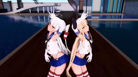 Shimakaze & Amatsukaze - Good Night Kiss (ver. 2) [MMD R15] GenesisMMD