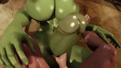 Futanari Orc Fills Elf With her Thick Fat Cock