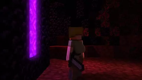 Alex first time with Nether
