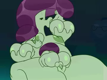 A female Scaredy Shroom gets gangbanged by three Puff Shrooms ( Mrloquendo )