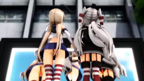 Shimakaze & Amatsukaze - Dive to Blue [MMD R15] nitinino