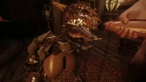 Argonian and Dovahkiin want to chill after their adventure [Kar_Tavi]