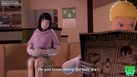 Hinata and Naruto Fuck while the Kids are Out