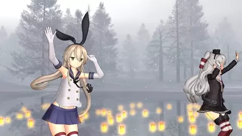 Shimakaze & Amatsukaze - Suki! Yuki! Maji Magic! [MMD R18] rashin30