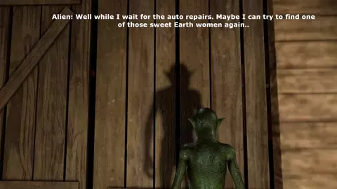Alien stranger visits barn