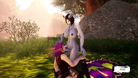 Futa Draenei anal bangs female elf