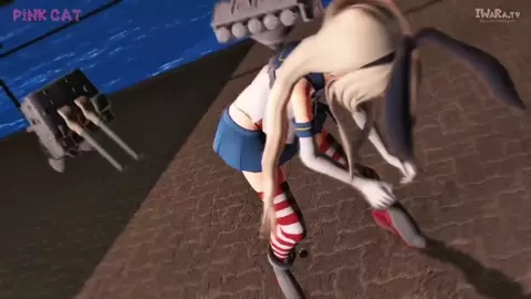Shimakaze - Pink Cat [MMD R18] Fujitaka Nasubi