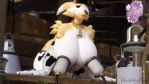 Renamon Milking at Squish's Farm