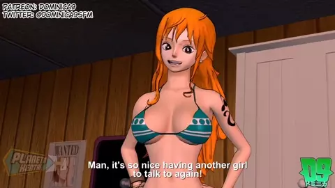 Nami fucks Robin with Huge Futa Cock SPANISH