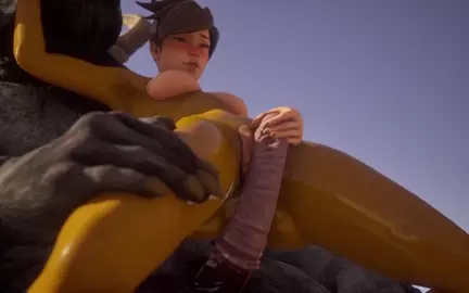 Tracer Overwatch riding a minotaur
