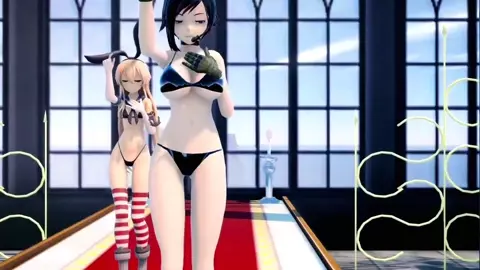 Shimakaze & RWBY - Burenai Ai De [MMD R15] SerahMMD