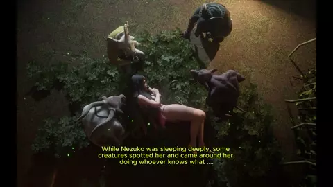 NEZUKO surprised by monsters while sleeping