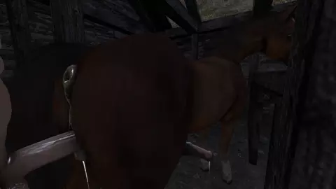 Human x feral futa mare