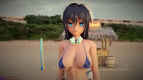Peachy Beach Pt 2,Hibiki Wolf Maid serves the menu!