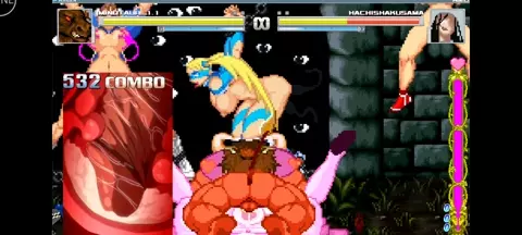 Mugen: Hachishakusama got hot sperm by Minotaur and her own horse
