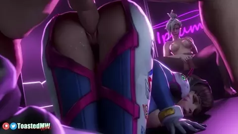 D.va Fucked Ass Up While Mercy Watches And Fingers Herself (Preview)