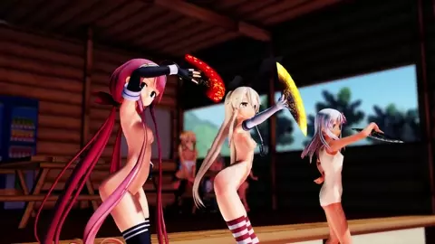 Shimakaze, Ro500 & Kawakaze - Baila Baila [MMD R18] Toykts1000