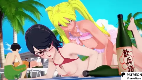 Sarada x Female Naruto hentai animation high quality