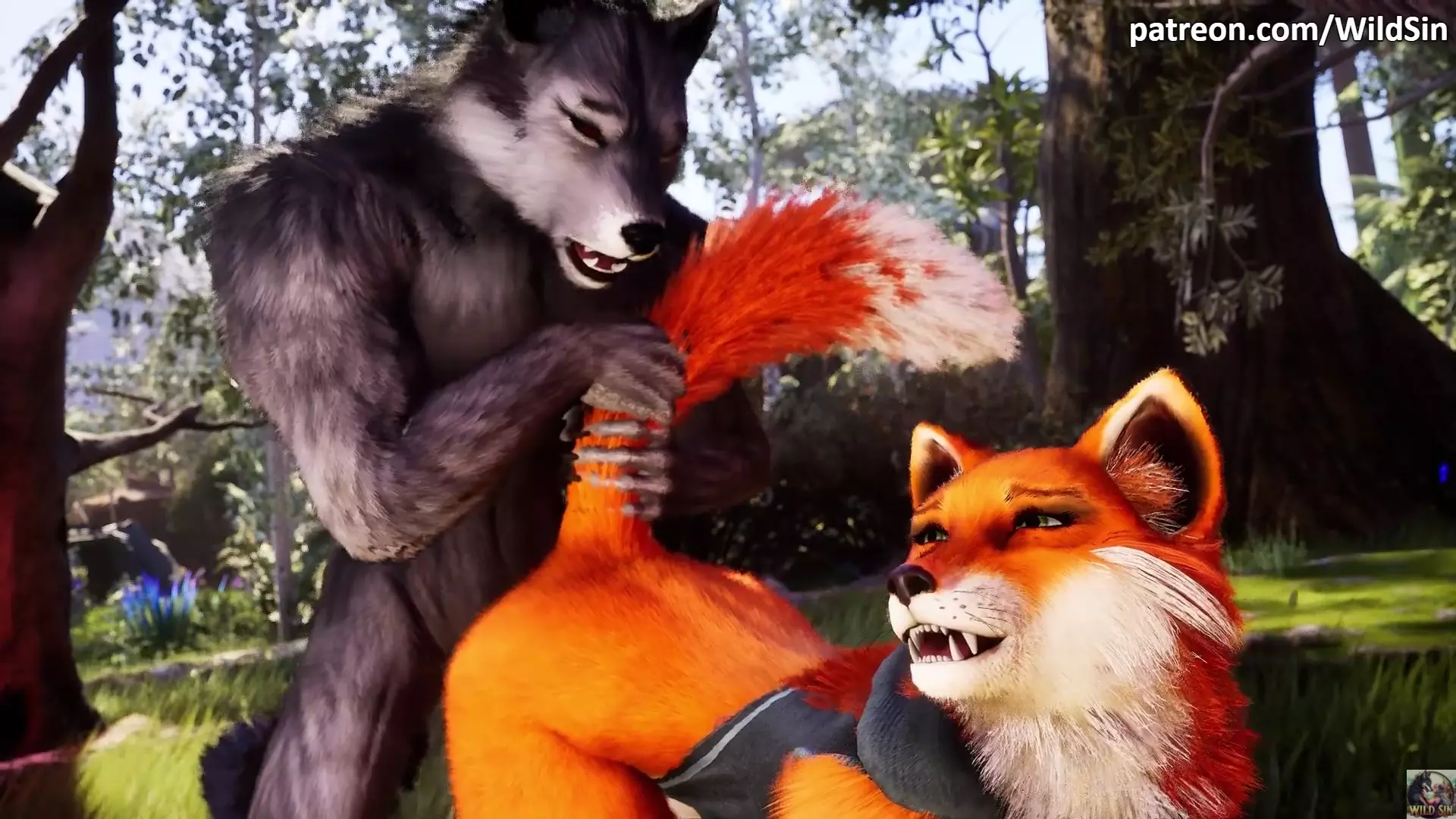 Werewolf fucks Fox girl in The Forest