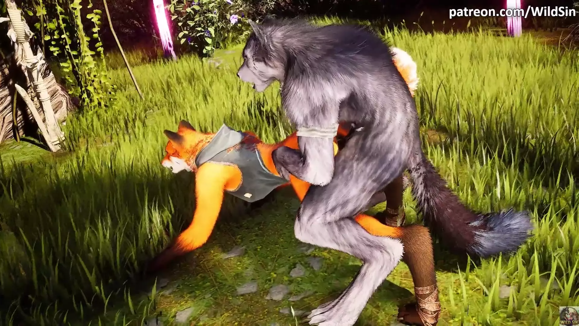 Werewolf fucks Fox girl in The Forest