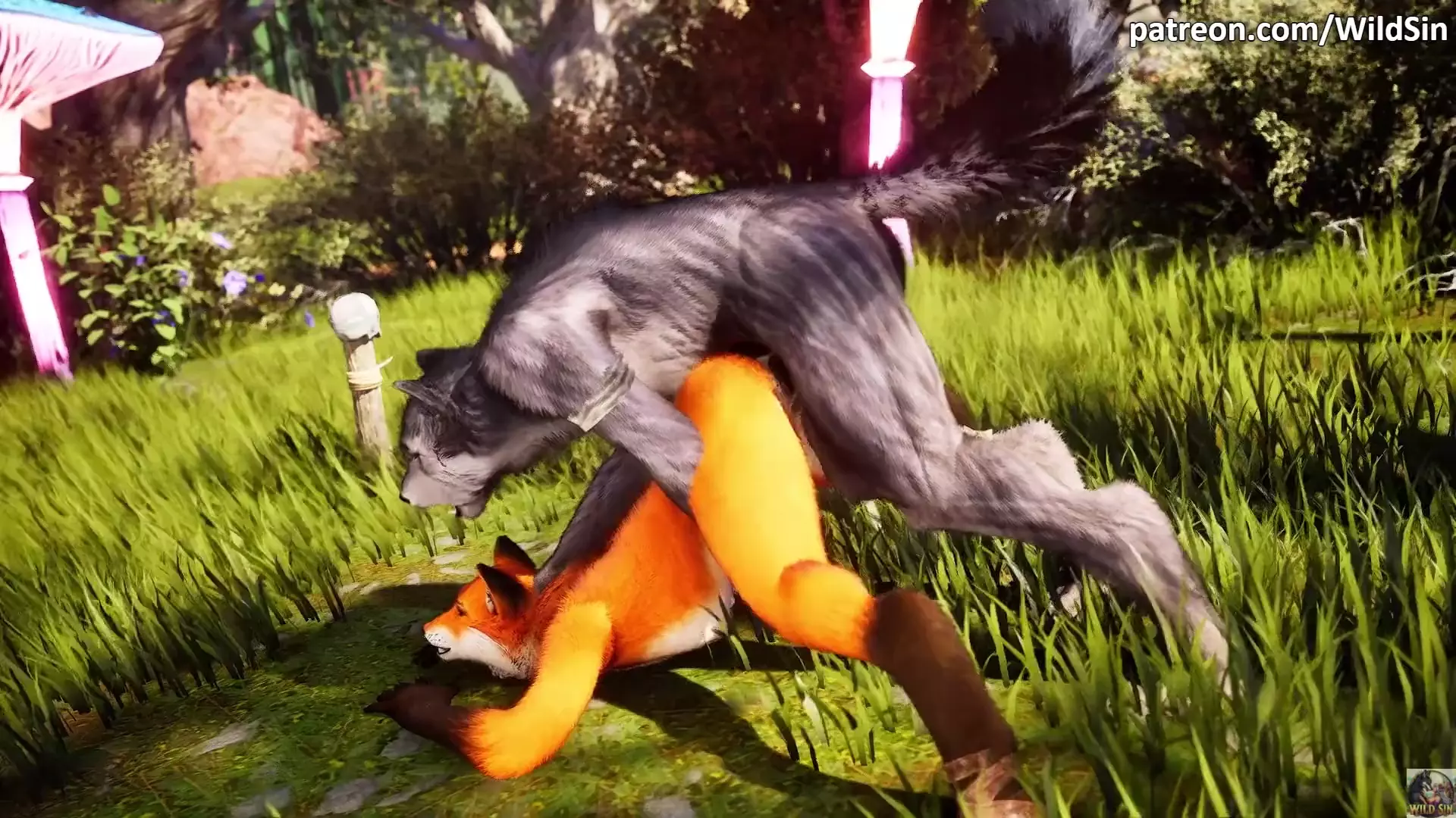 Werewolf fucks Fox girl in The Forest
