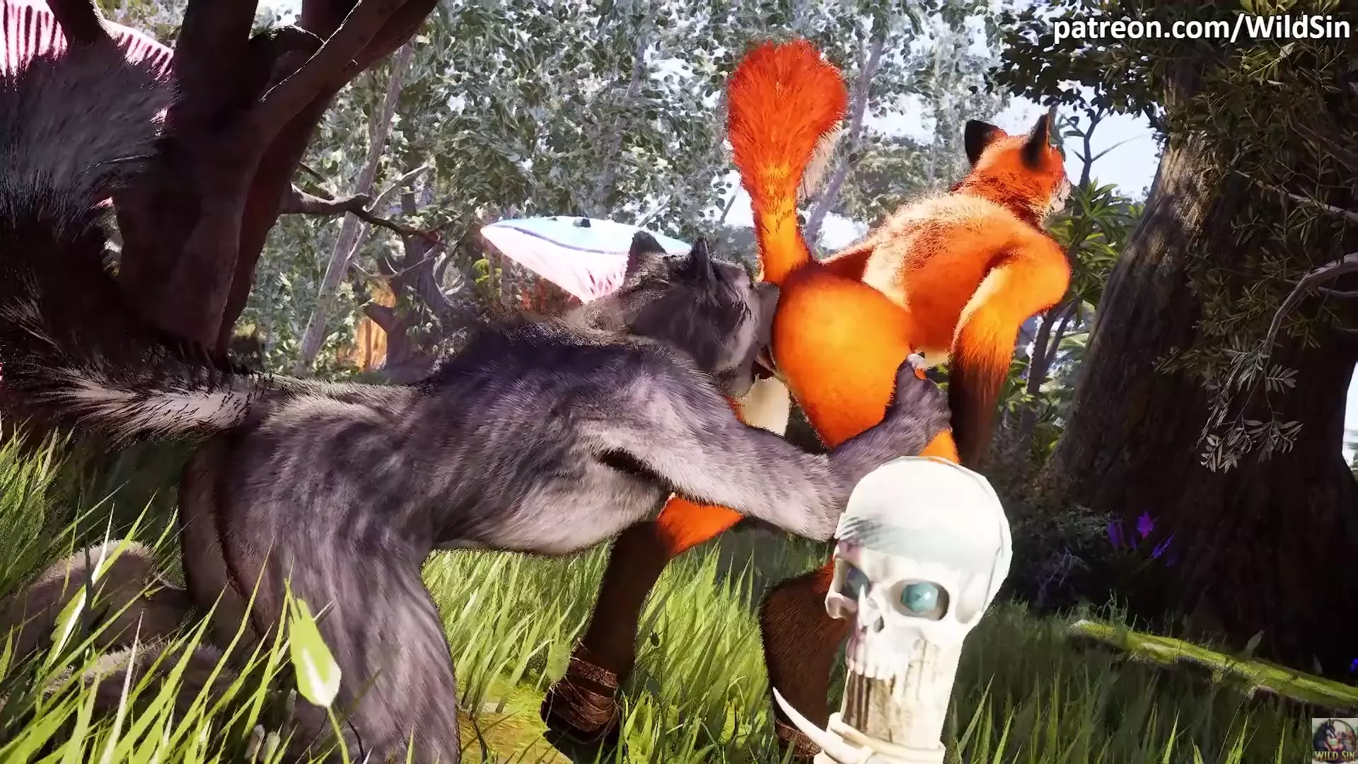 Werewolf fucks Fox girl in The Forest