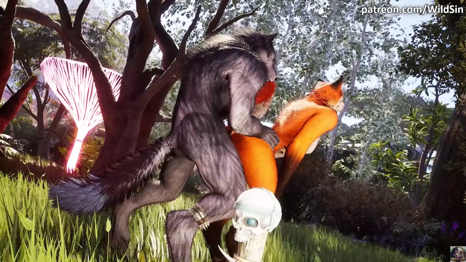 Werewolf fucks Fox girl in The Forest