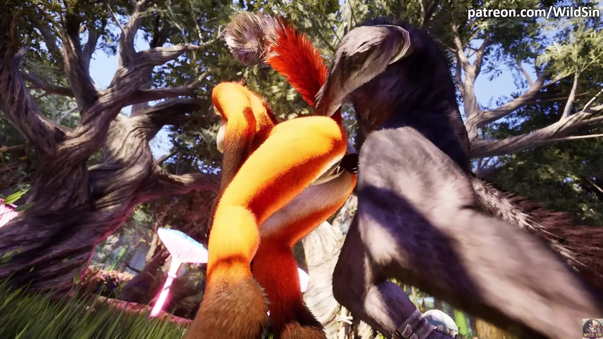 Werewolf fucks Fox girl in The Forest
