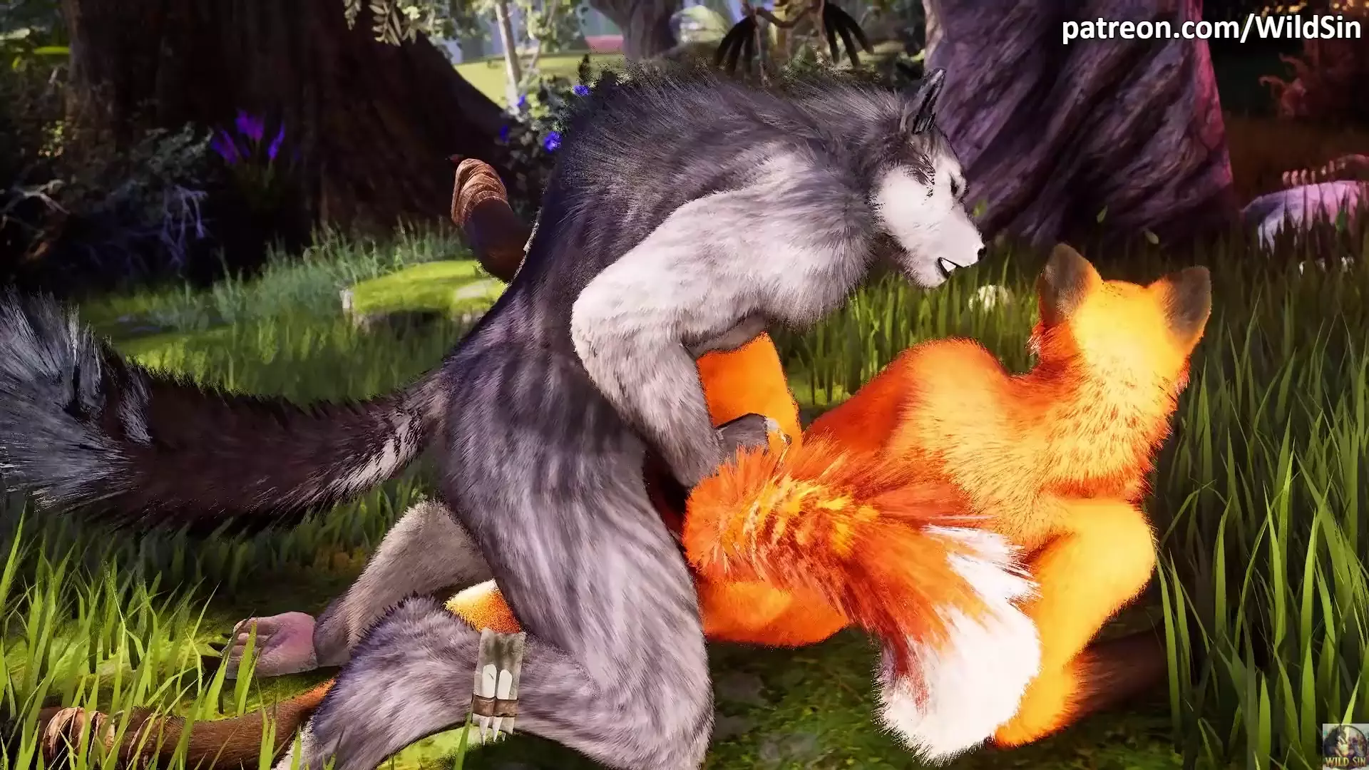 Werewolf fucks Fox girl in The Forest