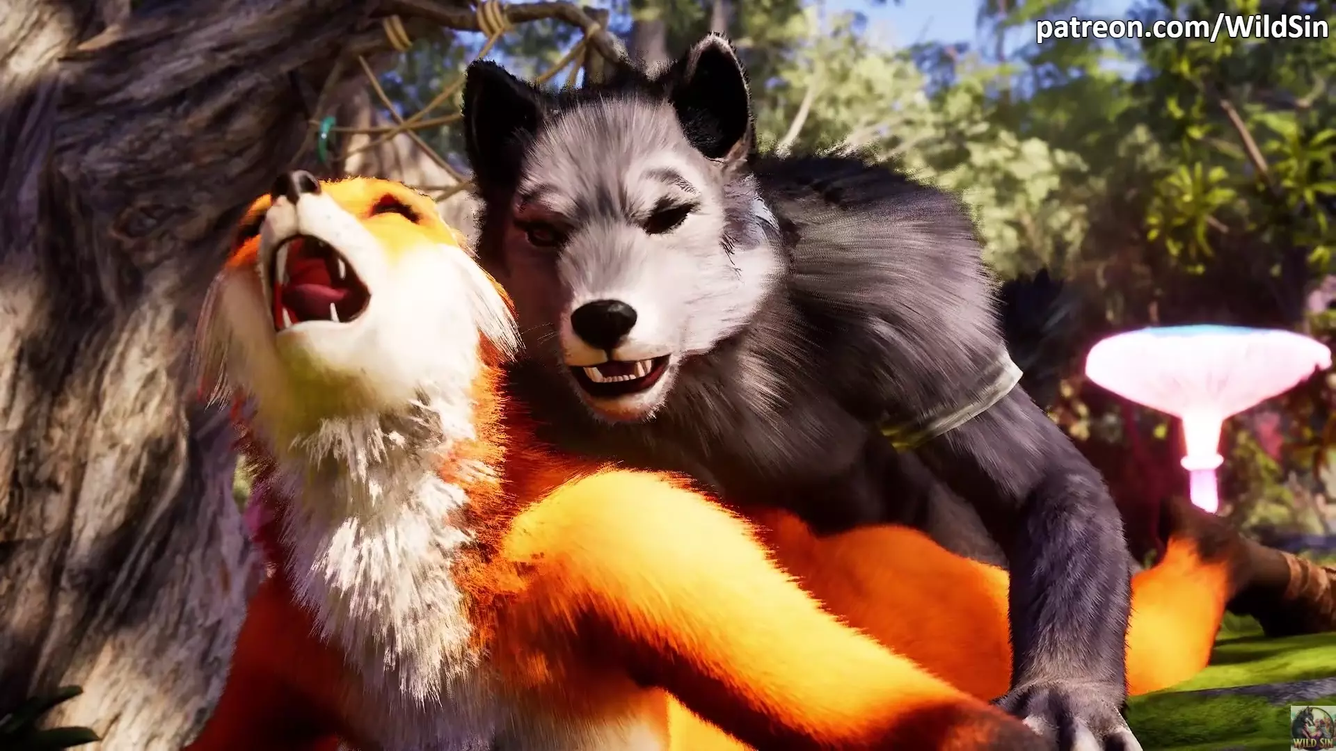 Werewolf fucks Fox girl in The Forest