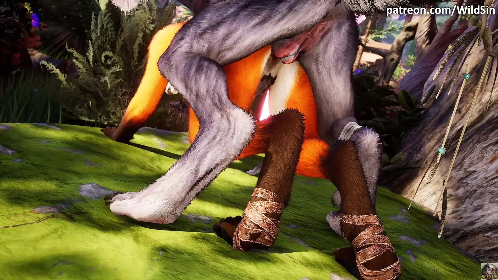 Werewolf fucks Fox girl in The Forest