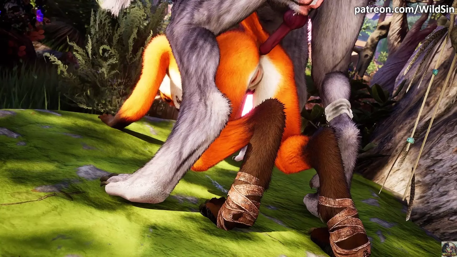 Werewolf fucks Fox girl in The Forest